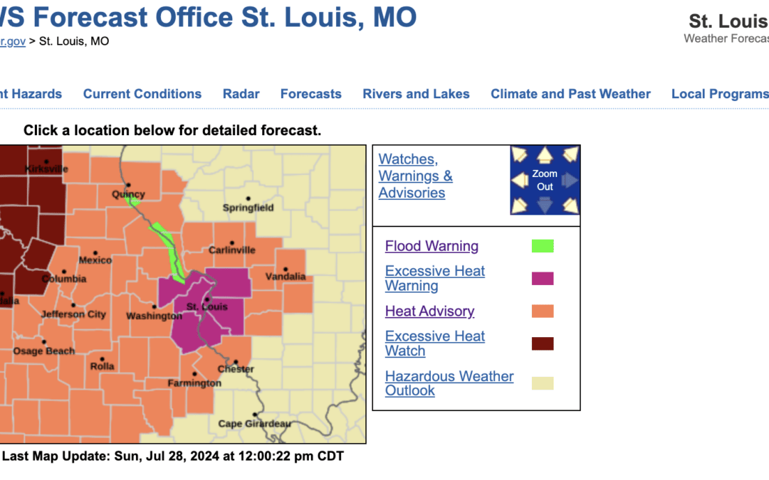 Excessive Heat Warning for parts of the listening area